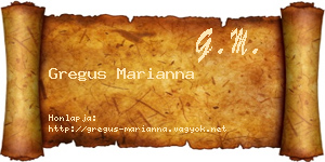 Gregus Marianna névjegykártya